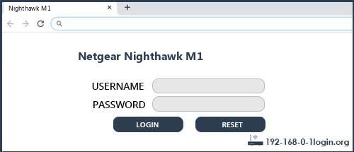 Netgear Nighthawk M1 Default Username password And Default Router IP