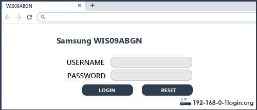 Samsung WIS09ABGN Default Username password And Default Router IP