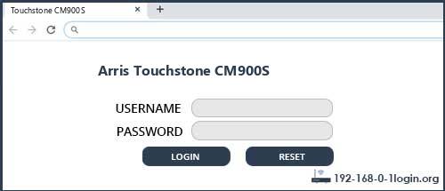 Arris Touchstone CM900S router default login