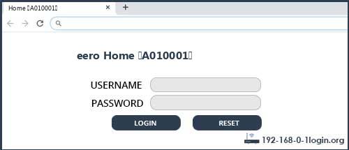 eero Home (A010001) router default login