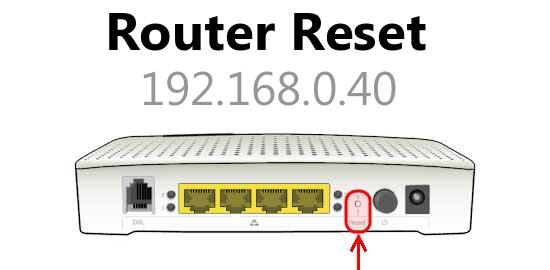 192.168.0.40 router reset