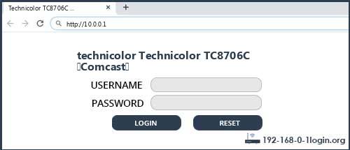 technicolor router comcast
