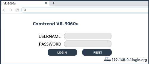 Comtrend VR-3060u router default login