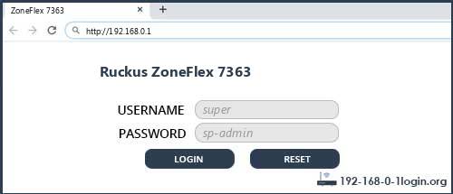 Ruckus ZoneFlex 7363 Default Username password And Default Router IP