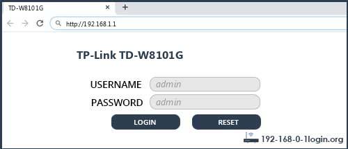 TP-Link TD-W8101G router default login