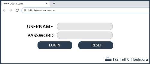 www.zoom.com default username password